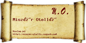 Miszár Otelló névjegykártya